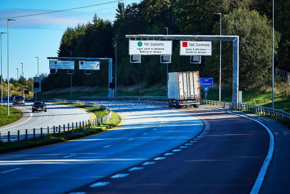 Foto av gränspassagen till Norge.