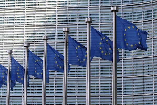 EU-flaggor på rad
